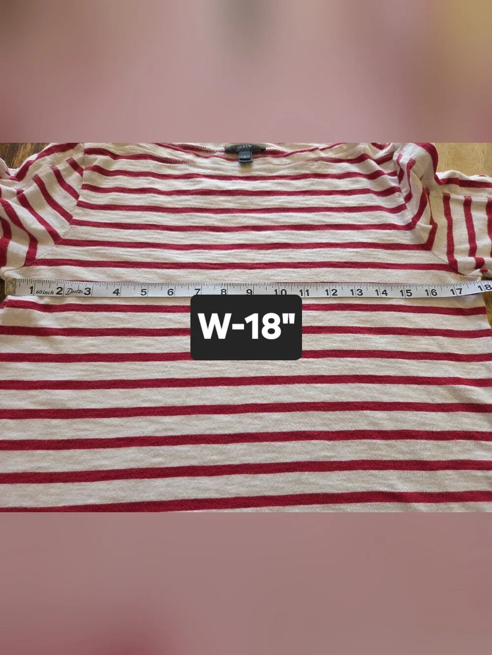 J. Crew Red & White Striped Long-Sleeve Tee